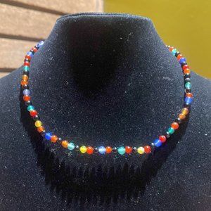 4MM Mixed Stone Bead Stretchy Cord Necklace/Bracelet/Anklet